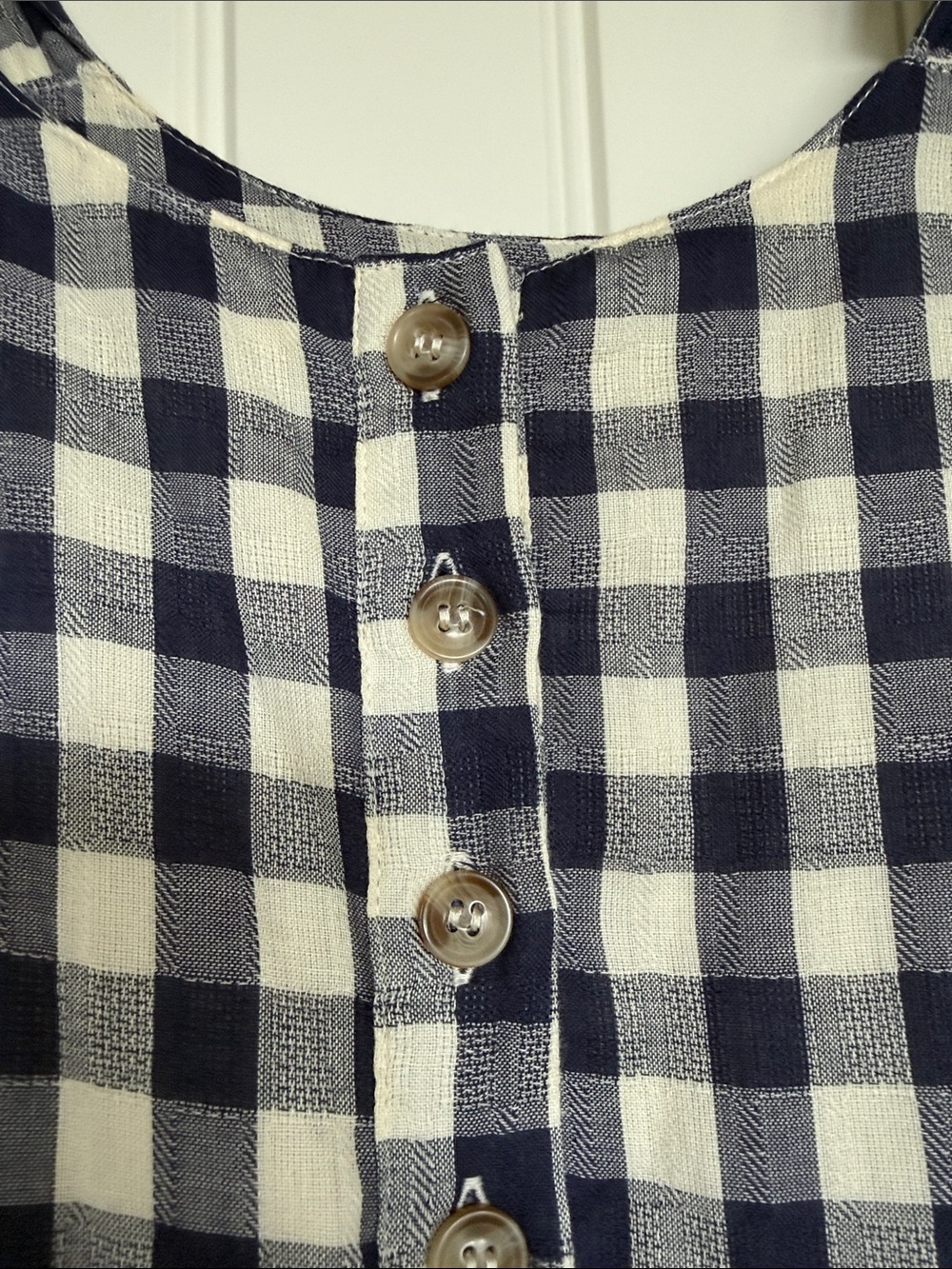 Little Cottonwood Magnolia Gingham Tie-Shoulder Midi Dress - Navy & White XS - Picture 4 of 13